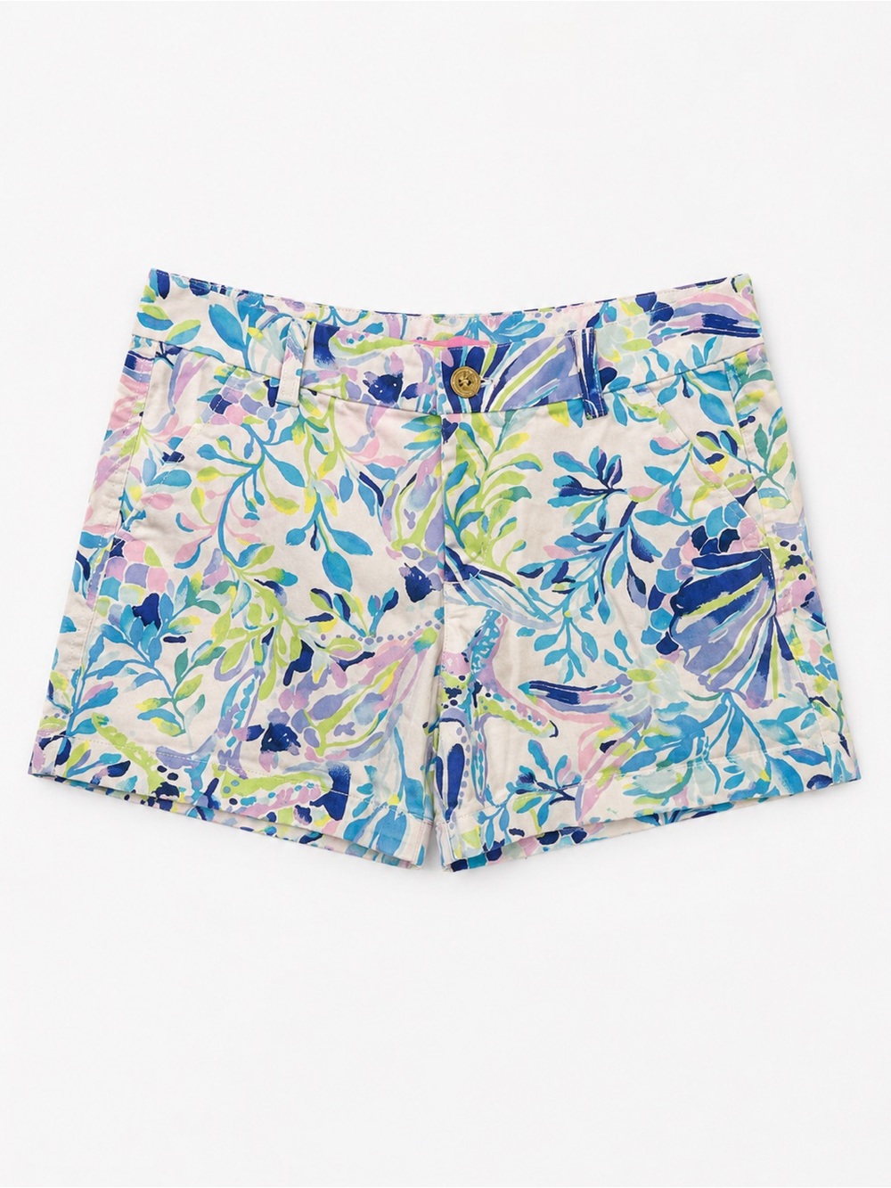 Lilly Pulitzer Pastel Watercolor Floral Shorts - Blue, Pink & Green